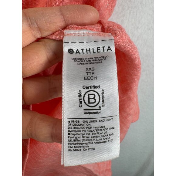 Athleta Voyager Linen Tank Top Size XXS Pink relaxed coastal beach - Picture 4 of 6
